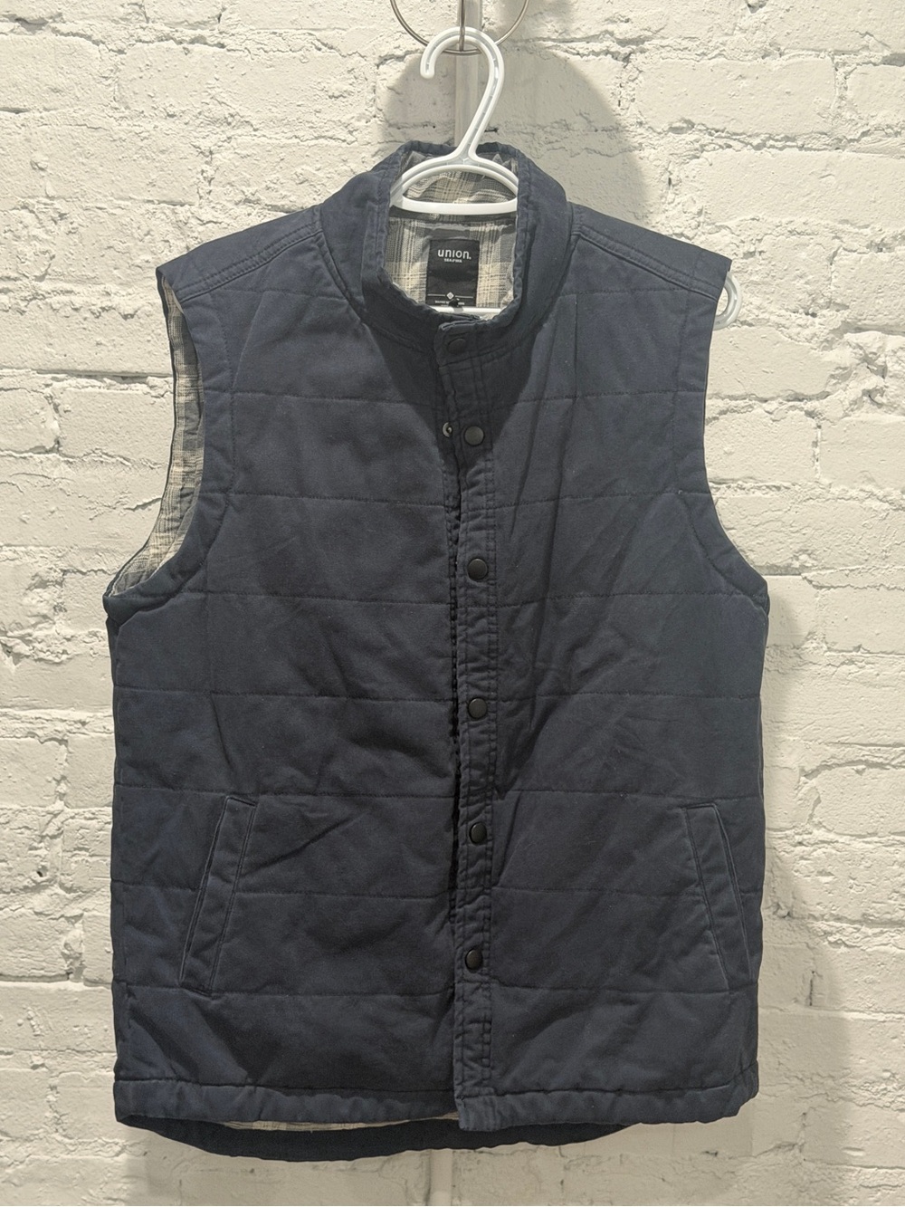 Union Men's Quilted Navy Snap-Front Vest